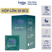 Chính HãngBao cao su ozo Feelex superthin hộp 30 bcs. 100% cao su thiên