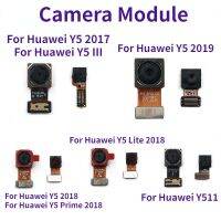 สำหรับ Huawei ดั้งเดิมด้านหน้าด้านหลัง CameraY5 Prime Y5 Lite 2018 Y5II 2017 2019ชิ้นส่วนชิ้นงอสำหรับเปลี่ยนโมดูลกล้องด้านหน้าหลัก