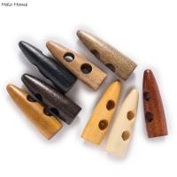 10pcs Horn Imitation Tooth Wood Toggle Buttons Sewing Craft DIY Accessory Compatible with Clothing Coat Overcoat Jacket Blazer Haberdashery