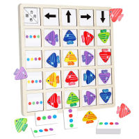 เด็กไม้ Montessori ของเล่น Sensory Direction สี Cognition เด็ก Logical Thinking Early Learning การศึกษา Board Game