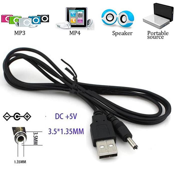 USB to 3.5mm Barrel Jack 5V DC Power Cable 