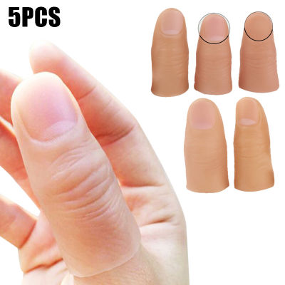 5pcs Finger Magic Trick Fake Soft Thumb Tip Close Up Stage Show Prop Prank Toy