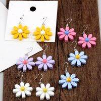 【DT】hot！ Hot Personality Ladies Earrings Color Resin Flowers Jewelry