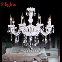 Modern LED 518 Arm Lights white LED crystal chandelier Living room light Vintage Crystal Chandelier E14 Light