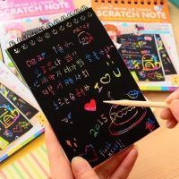 DIY Cute Kawaii Coil Graffiti Notebook Black Page Magic Drawing Book Painting Notepad for Kids Notepad Stationery Gift