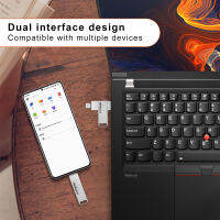 Lenovo ThinkPlus MU90 U Disk Dual-Port Rotatable High-Speed Transfer ความจุขนาดใหญ่ความเข้ากันได้กว้างการจัดเก็บข้อมูลเปลือกโลหะ32/64/128GB Type-C USB3.2แฟลชไดรฟ์ Memory Rod สำหรับโทรศัพท์มือถือ Compact USB แฟลชสำหรับแฟลช