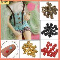 BRAIN 20pcs 5mm ตกแต่งลายหมีแพนด้า ตุ๊กตาจิ๋ว หัวเข็มขัดเย็บเสื้อผ้า หัวเข็มขัดโลหะ ปุ่มมินิ เสื้อผ้าตุ๊กตา DIY