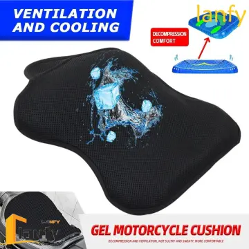 Motorcycle Gel Seat Cushion Comfort Shock Pad Cover Breathable