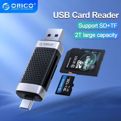 ORICO pembaca kartu pintar Tipe C USB3.0 pembaca kartu Cerdas 2 dalam 1 Portabel ke SDXC SDHC MMC adaptor kartu memori aksesori Laptop PC