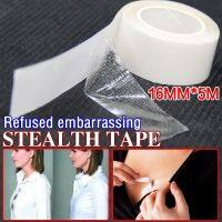 △○ 5M Waterproof Dress Cloth Tape Double-sided Secret Body Adhesive Breast Bra Strip Safe Transparent Clear Lingerie Tape