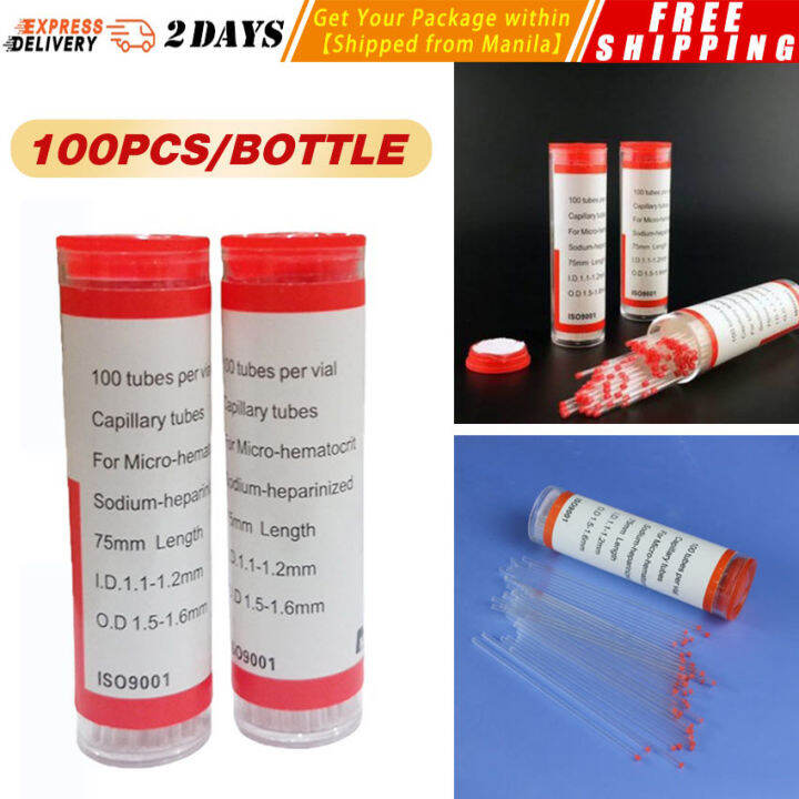 ️【Fast Delivery】Micro Hematocrit Tubes Red Sodium-heparinized Blue Non ...