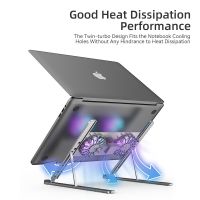 Adjustable Laptop Stand Aluminum Tablet Support Notebook Stand Cooling Fan Pad Laptop Holder Base For Macbook iPad Computer PC Laptop Stands