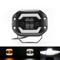 5นิ้ว Flush Mount ไฟตัดหมอก LED สำหรับรถ Off Road 4X4 Atv สีคู่สีขาวสีเหลือง Spotlight ขับรถหมอกไฟ12V 24V