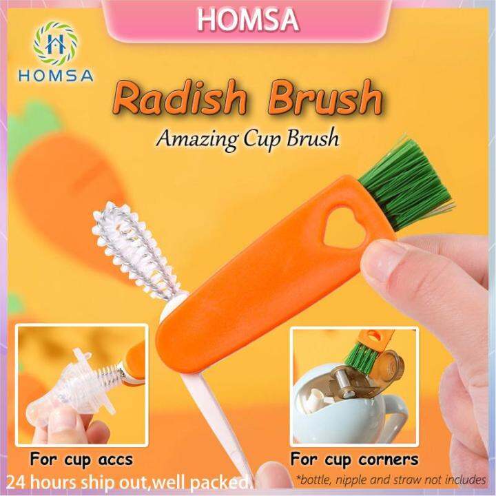 3 in 1 Gap Cleaning Brush Lid Cleaner Thermos Flask Pacifier Cleaner