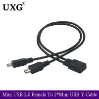 Mini USB 2.0 Female To 2 Mini USB Male General Splitter Y Extension Charger Adapter Cable 30cm Mini USB Splitter Cable