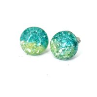 Chadestinty Big Round Resin Earrings Geometric Green Clip Earing Non Pierced Ear Cuff Earring Fashion Jewelry boucle d 39;oreille