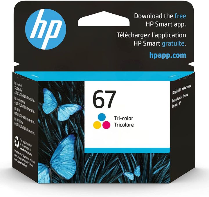 Original Hp 67 Color Ink Cartridge For Hp Envy 6000 Series Hp Envy Pro 6400 Series Hp Deskjet 1525