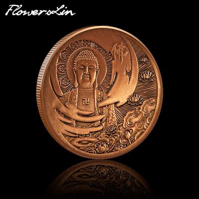 Buddhism Commemorative Coin Buddha Lucky Coin Buddhas Compassion Religious Belief Retro Copper Specie Embossed Metal Craft Gift
