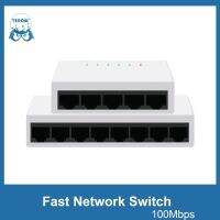 TEROW Ethernet Switch 5สวิตช์สายแลนเดสก์ท็อป RJ45 10/100สวิตช์อีเธอร์เน็ตที่รวดเร็วตัวแปลง Mbps สำหรับกล้อง IP/J72