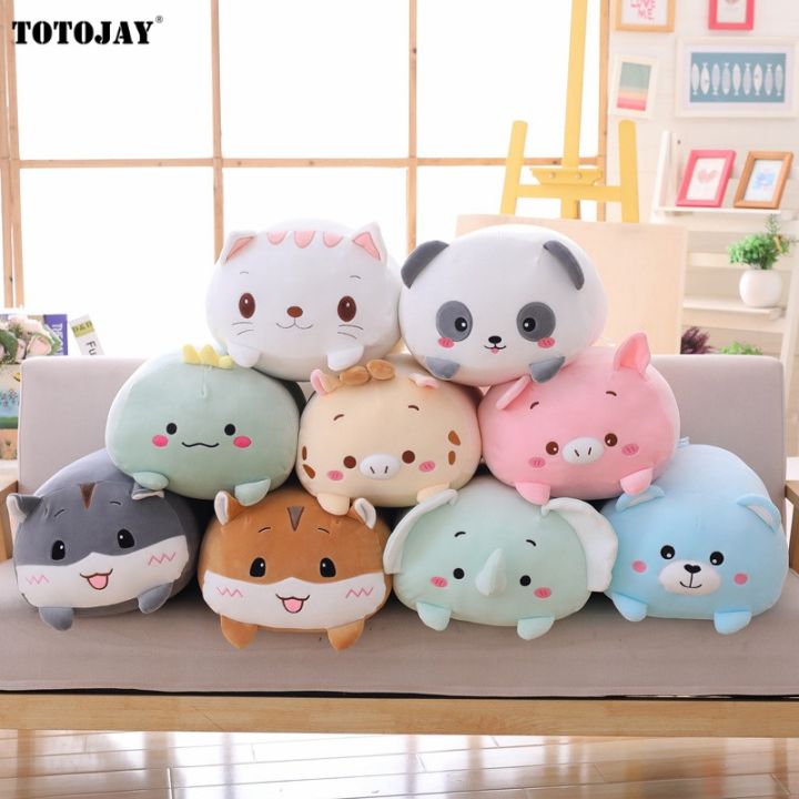 Plush toys】 9 Styles Animal Dinosaur Pig Cat Bear Plush Toy Soft Cartoon  Hamster Deer Stuffed Doll Baby Pillow 