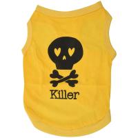 Stylish Cotton Skull Puppy Pets Vests Clothes yellow M