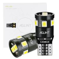 AGLINT 10ชิ้น LED CANBUS ข้อผิดพลาด W5W 9SMD ภายในหลอดไฟรถยนต์อ่านหนังสือหีบฝาทรงโค้ง T10 194 168 LED รถยนต์รถยนต์ไฟซีน่อนสีขาว12V