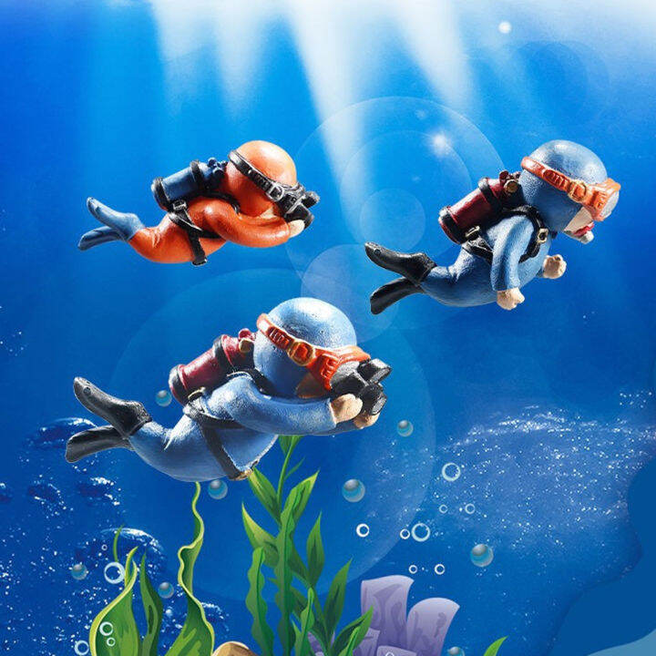 1pc Aquarium Accessories Simulated Diver Resin Floating Aquarium
