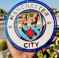 manchester city โลโก้แมนเชสเตอร์ซิตี้  เหล็กตัดเลเซอร์ ขนาด 20*20 cm หนา 2.5 mmcหนัก0.4kg ทำสีเหมือนจริงทนแดดทนฝนติดได้ทั้งภายในภายนอกอาคารขนาดพกพา