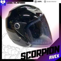 หมวกกันน็อคผู้ใหญ่ เต็มใบเปิดหน้า AVEX รุ่น SCORPION  *สีดำ*