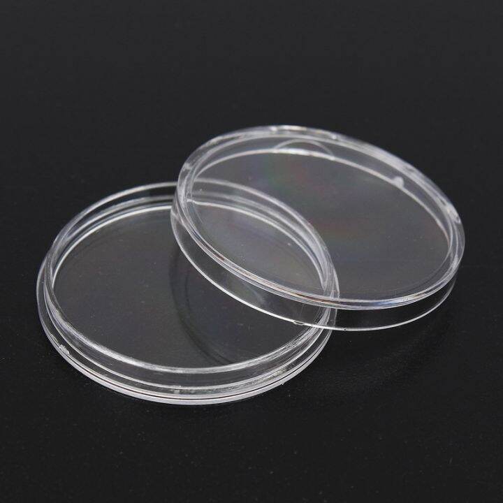 elegant-100pcs-18-20-21-22-26mm-plasticstransparent-รอบเหรียญกล่องแคปซูลเก็บเหรียญผู้ถือคอนเทนเนอร์-home-supplies