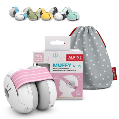 Alpine Hearing Protection Alpine Muffy Baby Ear Protection for Babies and Toddlers up to 36 Months - CE & ANSI Certified - Noise Reduction Earmuffs - Comfortable Baby Headphones Against Hearing Damage & Improves Sleep - Pink