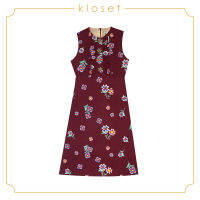 Kloset Mini Sleeve Dress (SH18-D009)เสื้อผ้าผู้หญิง เสื้อผ้าแฟชั่น เดรสแฟชั่น เดรสผ้าปัก