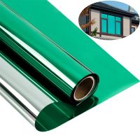 SUNICE Window Film Green&amp;Silver Reflecting Glass Sticker One Way Mirror Privacy UV Ray Protector Heat Insulation Solar Tinting Window Sticker and Film