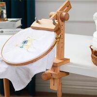 ✈ Wooden Embroidery Hoop 360 Degree Rotation Adjustable Desktop Stand Cross Stitch Rack Frames Rings Adults Mother Gifts Sewing