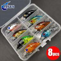 8 ชิ้นข้อเหวี่ยงเหยื่อสร้อยตกปลาชุดล่อลอยเหยื่อประดิษฐ์ Topwater ประมง เหยื่อ-Cailine