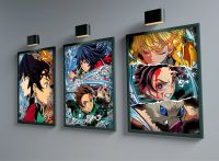 Japan classic Anime figure Kamado Tanjirou Demon Slayer wall art Home Decor bar cafe Nursery Kids Room posters canvas painting Drawing Painting Suppli