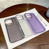 ชุดแสงสีทอง แหวนโลหะขอบอ่อนกลิตเตอร์ใสเหมาะสำหรับ Apple 15 14Promax เคสศัพท์