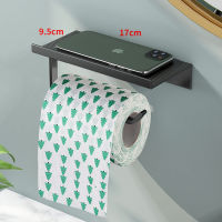 Aluminum Alloy Toilet Paper Holder Shelf with Tray Bathroom Accessories Kitchen Wall Hanging Black Toilet Paper Roll Holder