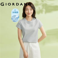 GIORDANO ผู้หญิง เทคโนโลยีขั้นสูง ความรู้สึกเย็นน้ำแข็งออกซิเจนเสื้อยืดคอกลมปักดอกไม้ถักนิตติ้ง Free Shipping 05323416 105