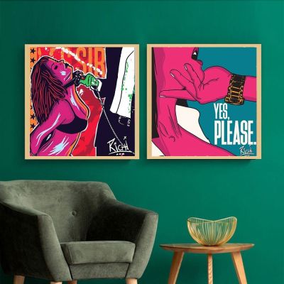 Abstract Pop Art Lover Nude Body Posters and Prints Sexy Nude Woman Men Canvas Paintings Wall Art Pictures for Bar Bedroom Decor