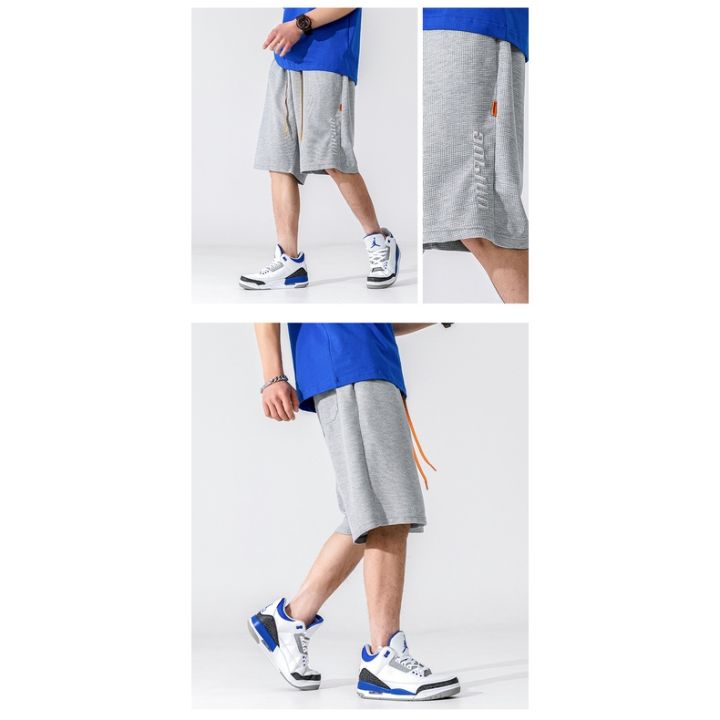 hanlu-กางเกงขาสั้น-ผู้ชาย-กางเกงขาสั้นแนวโน้มแฟชั่นของผู้ชายฤดูร้อนใหม่สีทึบบางห้ากางเกงขายดีที่สุดกางเกงกีฬาไฟเบอร์คุณภาพสูง