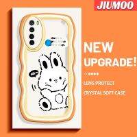 เคส JIUMOO สำหรับ Xiaomi Redmi Note 8 2021 Note 8T เคสโทรศัพท์ลายขอบซิลิโคนของเหลวแบบนิ่มดั้งเดิมลายคลื่นการ์ตูนกระต่ายน่ารักเคสตัวปกป้องกล้องถ่ายรูปเลนส์คลุมทั้งหมดปลอกคลุมด้านหลัง