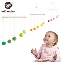 Let 39;s Make Wooden Baby Rattles Colorful Wool Ball Pendant Bed Bell Mobile Hanging Crib Montessori Toy Decor Nursing Baby Product