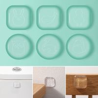 1pc Soft Transparent Wall Protector Door Cabinet Handle Bumper Protective Plug Non-slip Self-adhesive Round Doors Stop Muffler Door Hardware Locks