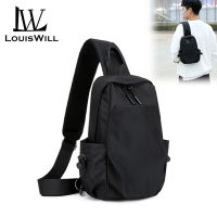 T&amp;KE LouisWill Men Sport กระเป๋าคาดเอวกระเป๋าถือ Cross Body กระเป๋ากระเป๋าคาดอกสำหรับผู้ชายแฟชั่นกระเป๋าสะพายไหล่กระเป๋าคาดเอวกันน้ำ PU กระเป๋าคาดเอวสำหรับผู้ชายพร้อมหูฟัง