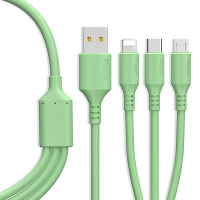 （SPOT EXPRESS） Data USB 3in1for IPhoneCharger ChargingForphone Type C Xiaomi HuaweiCharger Wire สำหรับ iPad