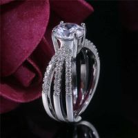 New fashion women 39;s creative three layer micro setting zircon ring personality temperament engagement jewelry size 6 10