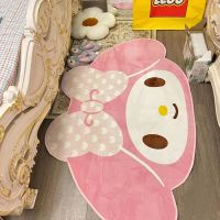 Sanrio ผ้ากำมะหยี่คริสตัลลาย My Melody,แผ่นรองพรมข้างเตียงหัวใจสำหรับเด็กผู้หญิงหมอนโต๊ะตกแต่งห้องนอน