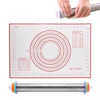 Rolling Pin With Thickness Rings Adjustable Thickness Design Cake Smoothers Set Dough Roller For Baking Cookie Fondant Pie Bread  Cake Cookie Accessor