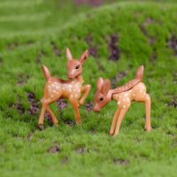 hang qiao shopArtificial Mini Sika Deer Fairy Garden Miniatures Gnomes Moss Terrariums Resin Crafts Figurines For Home Decoration